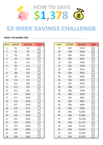 52 Week Money Challenge Printable - happythrifty.com