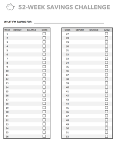 52 Week Money Challenge Printable - happythrifty.com