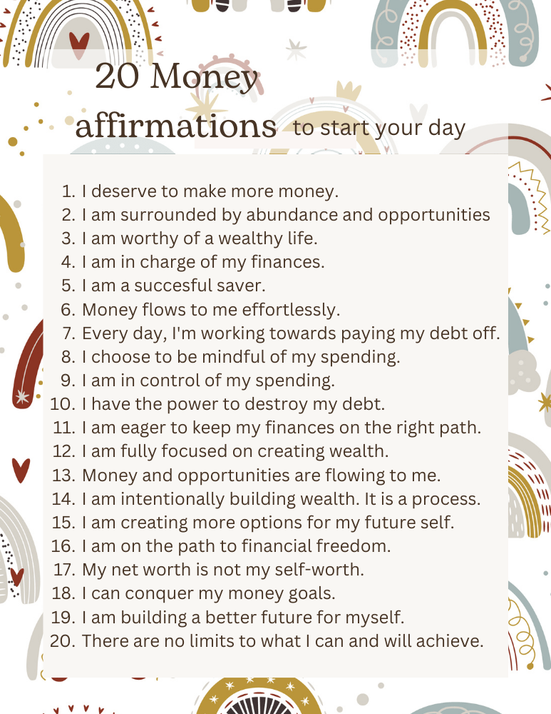 20 financial affirmations to attract money abundance